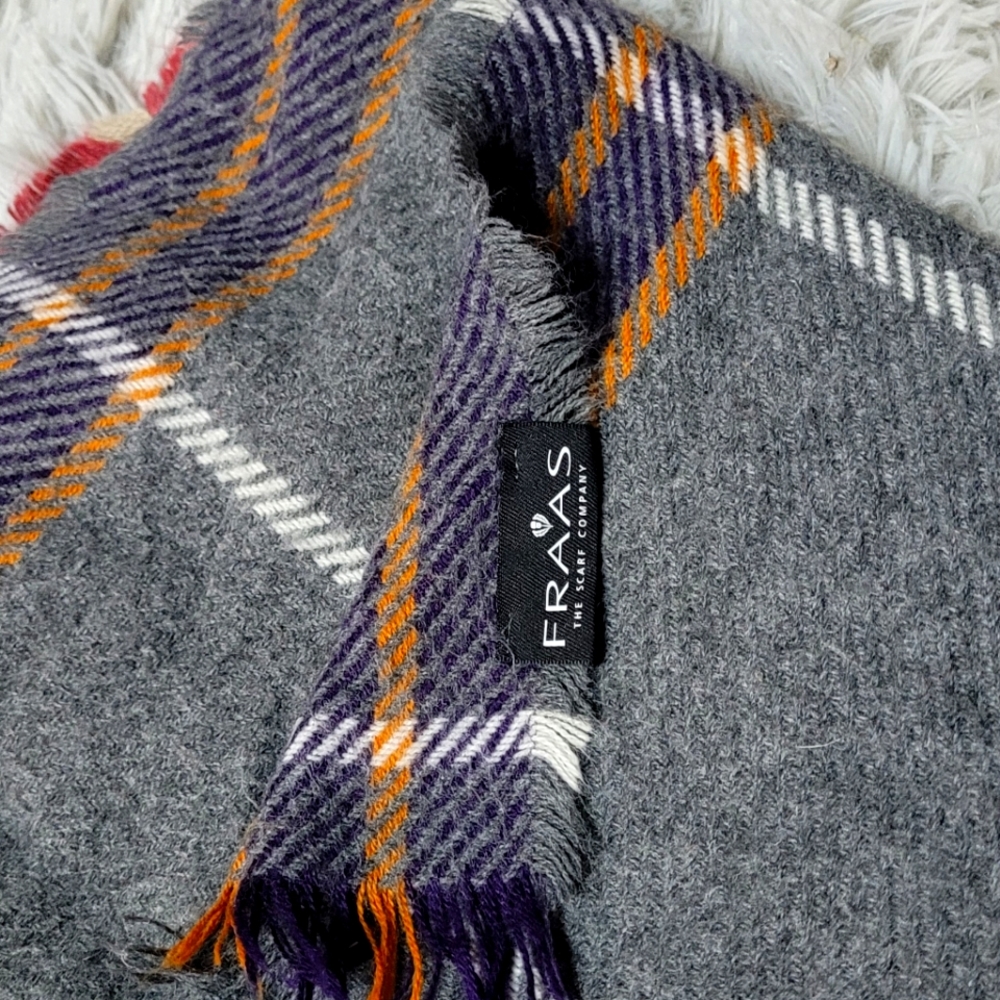 FRAAS Large Knit Scarf (rose, purple, grey)